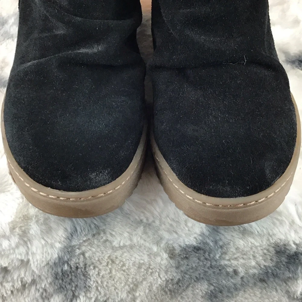 Sofft Suede Comfort Slouch Black Wedge Ankle Boots Size 9‎ M